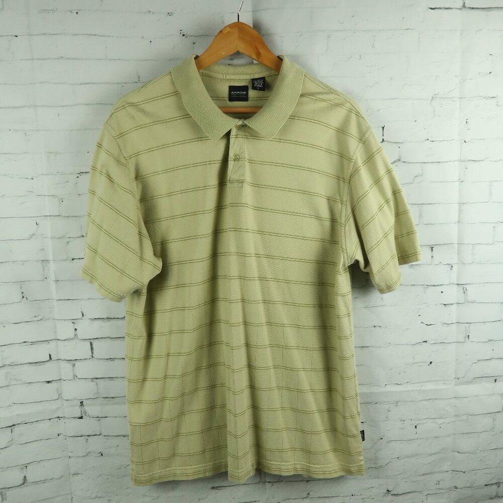ARROW POLO SHIRT BUNDLE BLACK & GREEN WITH STRIPES SIZE LARGE - Picture 2 of 15
